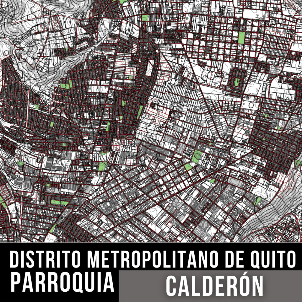 MAPA PREDIAL PARROQUIA CALDERÓN DM QUITO CURVAS DE NIVEL