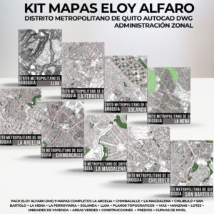 ADMINISTRACIÓN ZONAL ELOY ALFARO 9 PACKS DE MAPAS PREDIALES PARROQUIALES + CURVAS DE NIVEL