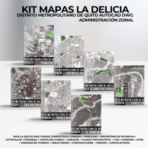 ADMINISTRACIÓN ZONAL LA DELICIA 7 PACKS DE MAPAS PREDIALES PARROQUIALES + CURVAS DE NIVEL