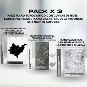 PACK PLANO TOPOGRAFICO CON CURVAS DE NIVEL + LIMITES POLITICOS + PLANO CATASTRAL DE LA PROVINCIA DE AZUAY EN AUTOCAD