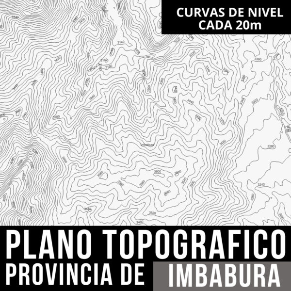 Planos Topográficos de Imbabura con Curvas de Nivel y Límites Provinciales